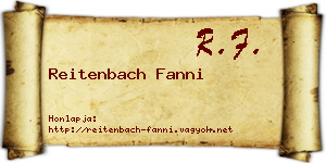 Reitenbach Fanni névjegykártya